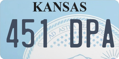 KS license plate 451DPA
