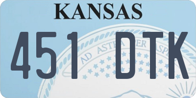 KS license plate 451DTK