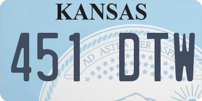 KS license plate 451DTW