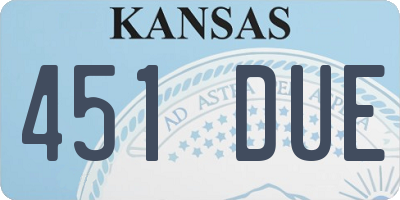KS license plate 451DUE
