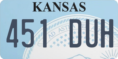 KS license plate 451DUH