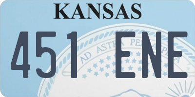 KS license plate 451ENE