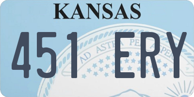 KS license plate 451ERY