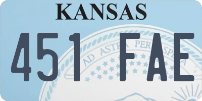 KS license plate 451FAE