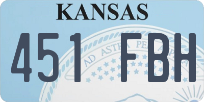 KS license plate 451FBH
