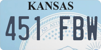 KS license plate 451FBW