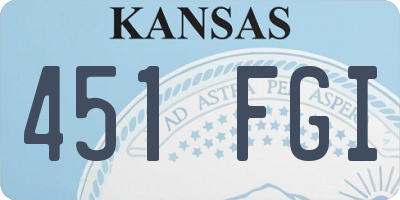 KS license plate 451FGI
