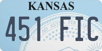 KS license plate 451FIC