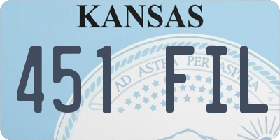 KS license plate 451FIL