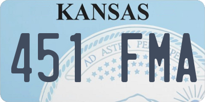 KS license plate 451FMA