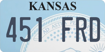 KS license plate 451FRD