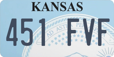 KS license plate 451FVF