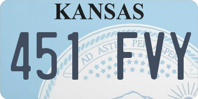 KS license plate 451FVY
