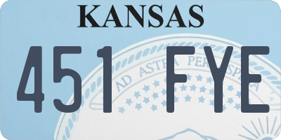 KS license plate 451FYE