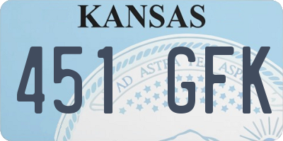 KS license plate 451GFK