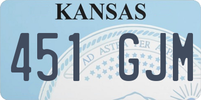 KS license plate 451GJM