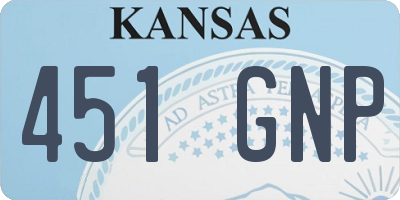 KS license plate 451GNP
