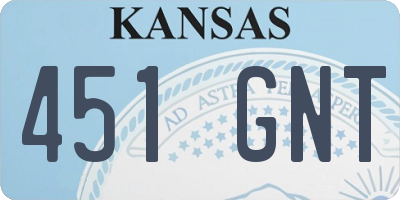 KS license plate 451GNT