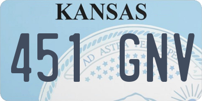 KS license plate 451GNV