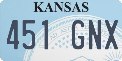 KS license plate 451GNX