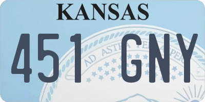 KS license plate 451GNY