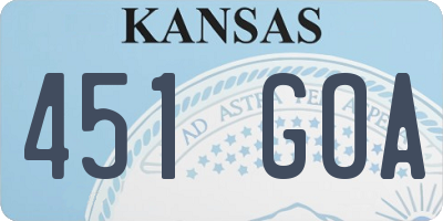 KS license plate 451GOA