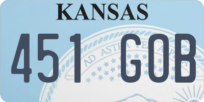 KS license plate 451GOB