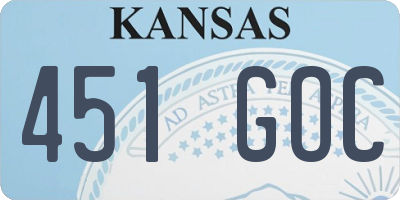 KS license plate 451GOC