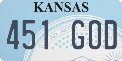 KS license plate 451GOD