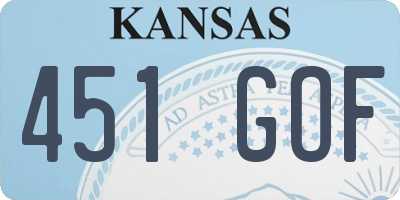 KS license plate 451GOF