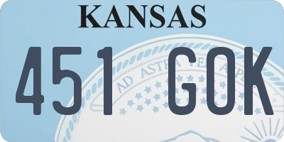 KS license plate 451GOK