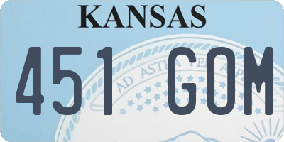 KS license plate 451GOM