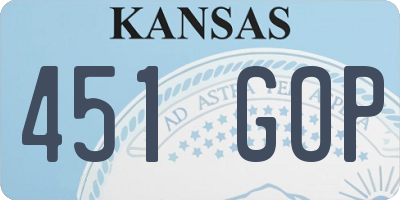 KS license plate 451GOP