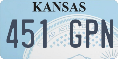 KS license plate 451GPN