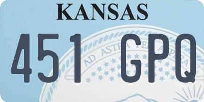 KS license plate 451GPQ