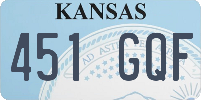 KS license plate 451GQF