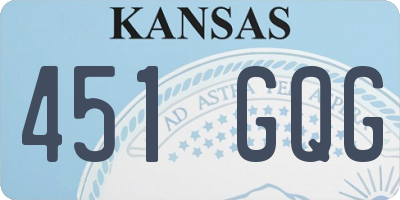 KS license plate 451GQG