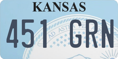 KS license plate 451GRN