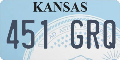 KS license plate 451GRQ