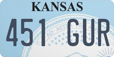 KS license plate 451GUR