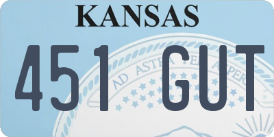 KS license plate 451GUT