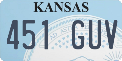 KS license plate 451GUV