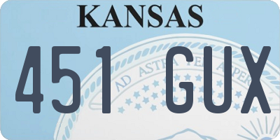 KS license plate 451GUX