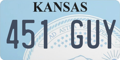 KS license plate 451GUY