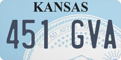 KS license plate 451GVA