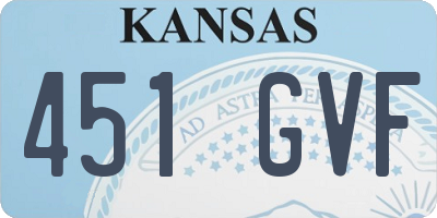 KS license plate 451GVF