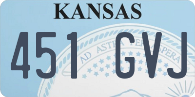 KS license plate 451GVJ