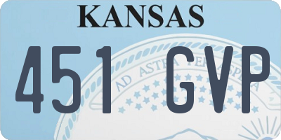 KS license plate 451GVP