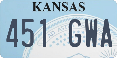 KS license plate 451GWA