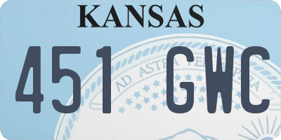 KS license plate 451GWC